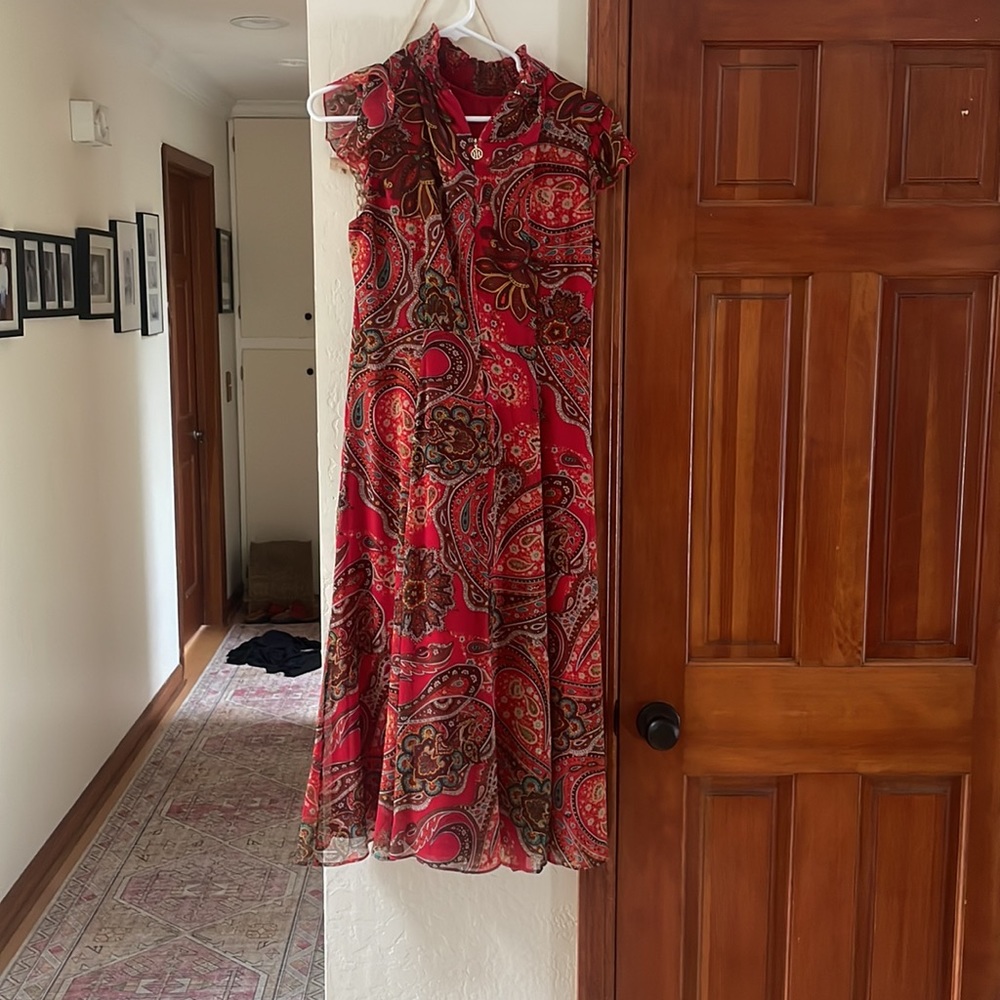 Red Print Maxi Dress - Picture 2 of 4